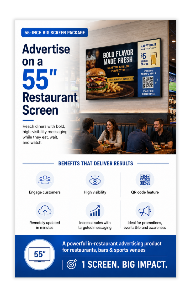 Wall-mounted Restaurant Screens